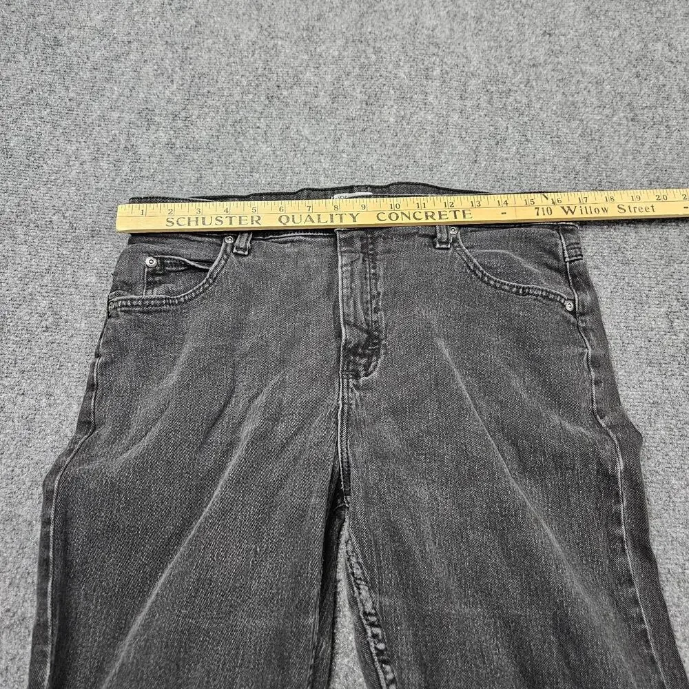 Lee Riders Jeans Size 14 Black Denim Charcoal Wash Relaxed Straight Leg Midrise